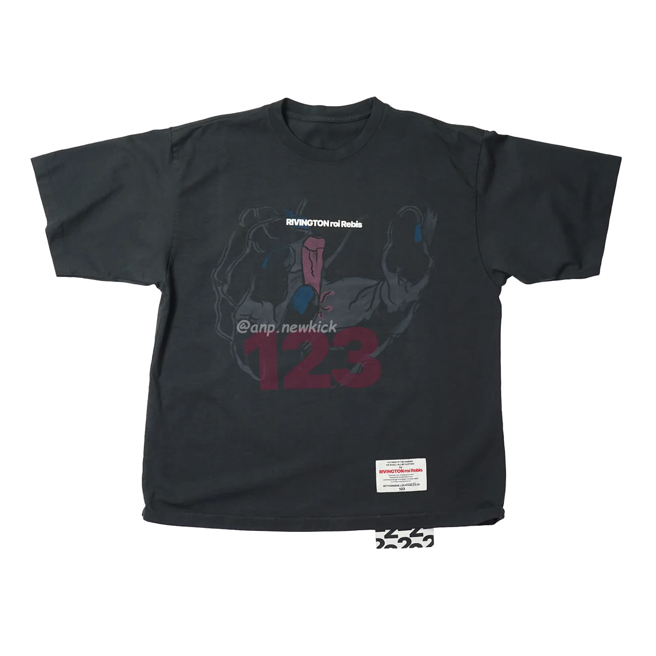 Fear Of God Rrr 123 Passion T Miami Limited Hand Of God Printed Short Sleeve T Shirt Grey White Black (4) - newkick.cc